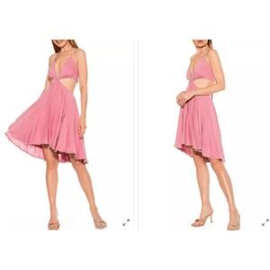 NWT Alexia Admor Ali Fit And‎ Flare Cut Out Lace Trim Dress Pink Size 6